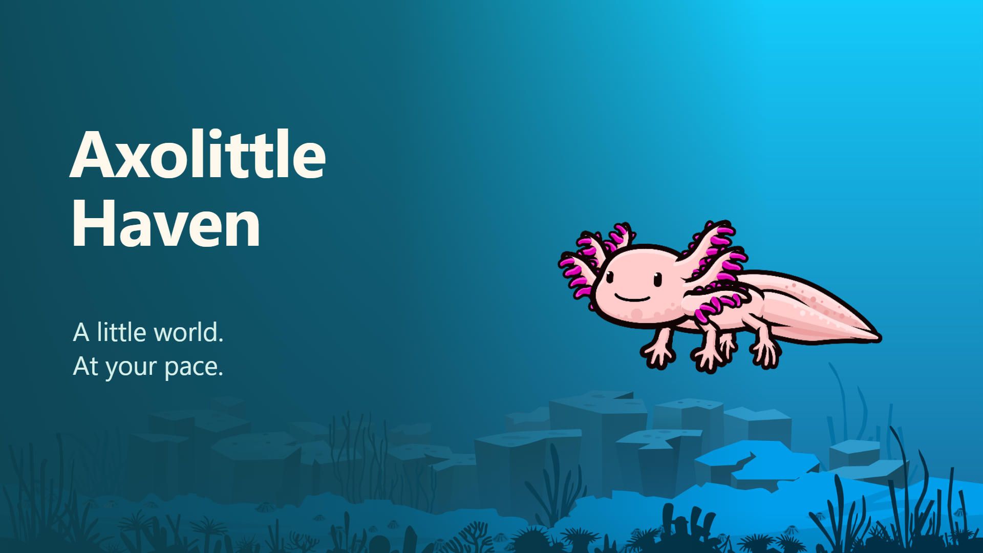 Axolittle Haven cozy axolotl artwork