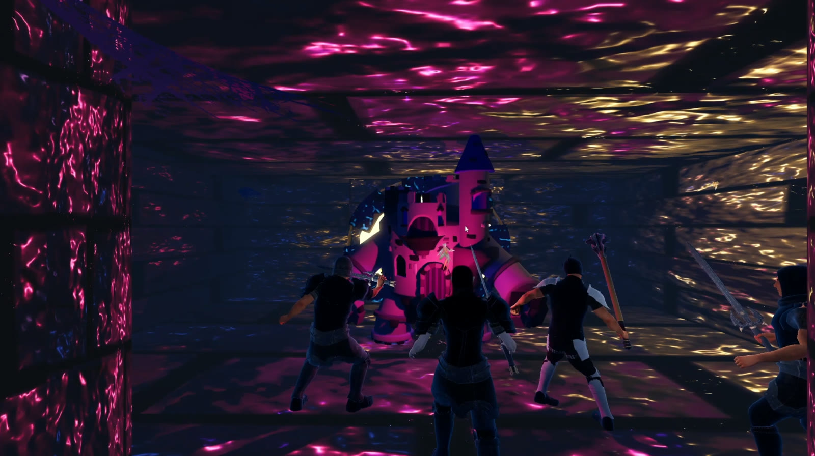 Party approaching the castle during the First Descent